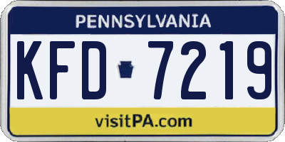 PA license plate KFD7219
