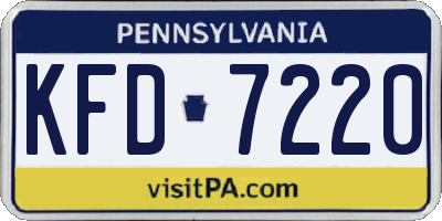PA license plate KFD7220