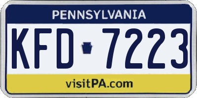 PA license plate KFD7223