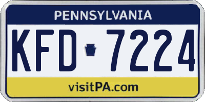 PA license plate KFD7224