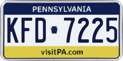 PA license plate KFD7225