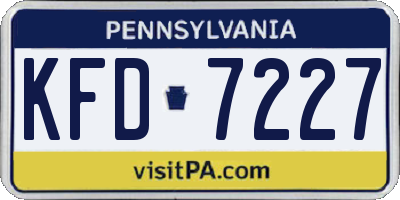 PA license plate KFD7227