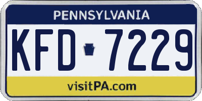 PA license plate KFD7229