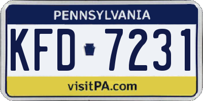 PA license plate KFD7231