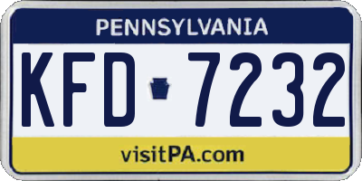 PA license plate KFD7232