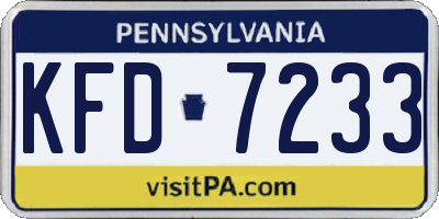 PA license plate KFD7233