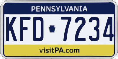 PA license plate KFD7234