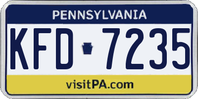 PA license plate KFD7235