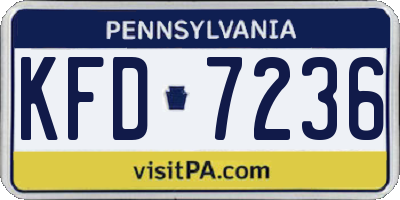 PA license plate KFD7236