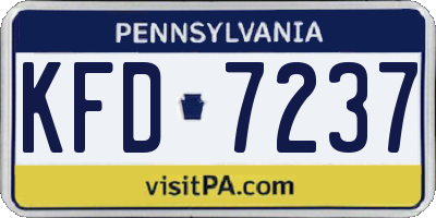 PA license plate KFD7237