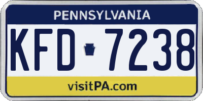 PA license plate KFD7238