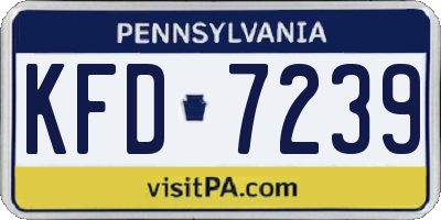 PA license plate KFD7239