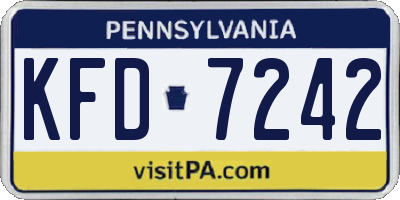 PA license plate KFD7242