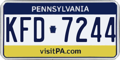 PA license plate KFD7244