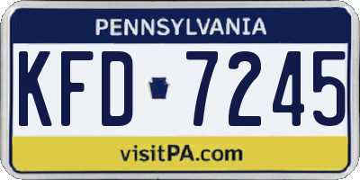 PA license plate KFD7245