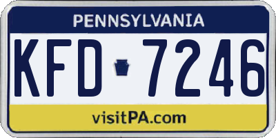 PA license plate KFD7246