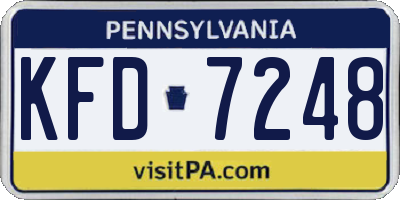 PA license plate KFD7248