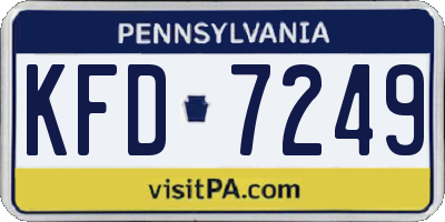 PA license plate KFD7249