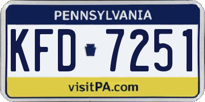 PA license plate KFD7251