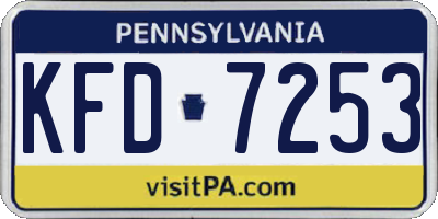 PA license plate KFD7253