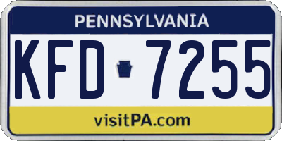 PA license plate KFD7255
