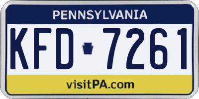 PA license plate KFD7261