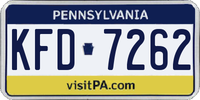 PA license plate KFD7262