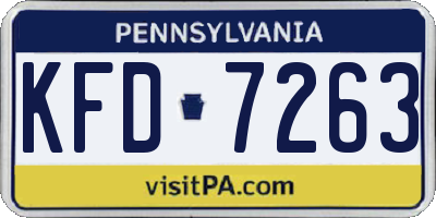 PA license plate KFD7263