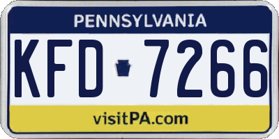 PA license plate KFD7266