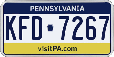 PA license plate KFD7267
