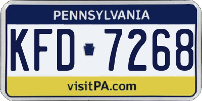 PA license plate KFD7268