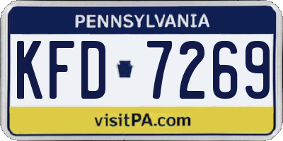 PA license plate KFD7269