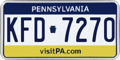 PA license plate KFD7270