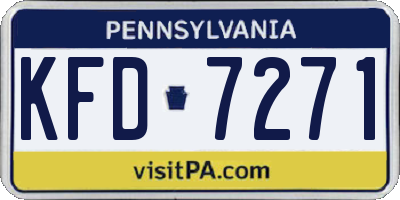 PA license plate KFD7271
