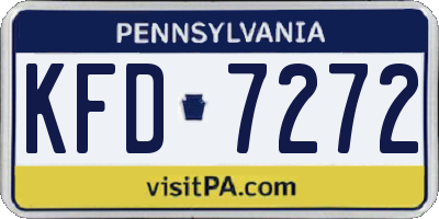 PA license plate KFD7272