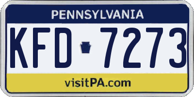 PA license plate KFD7273