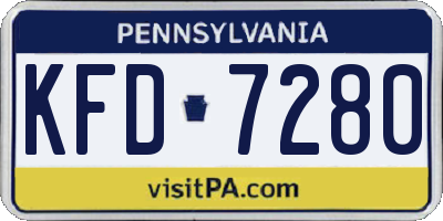 PA license plate KFD7280