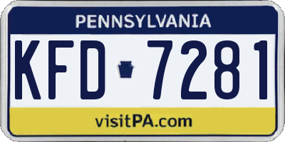 PA license plate KFD7281