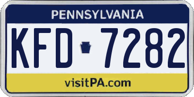 PA license plate KFD7282