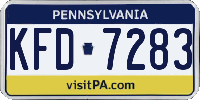 PA license plate KFD7283