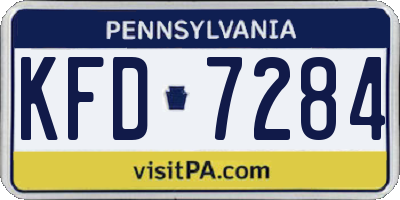 PA license plate KFD7284