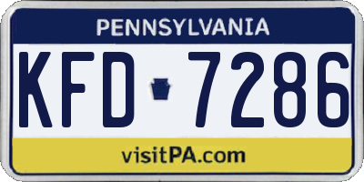 PA license plate KFD7286