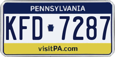 PA license plate KFD7287