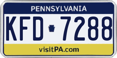 PA license plate KFD7288