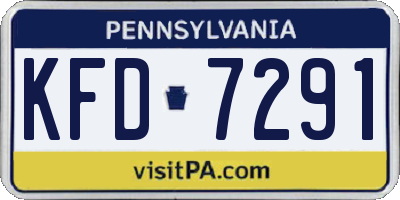 PA license plate KFD7291