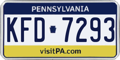 PA license plate KFD7293