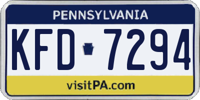 PA license plate KFD7294