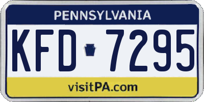 PA license plate KFD7295