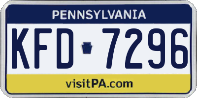 PA license plate KFD7296