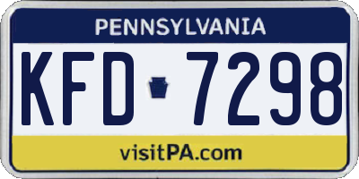PA license plate KFD7298